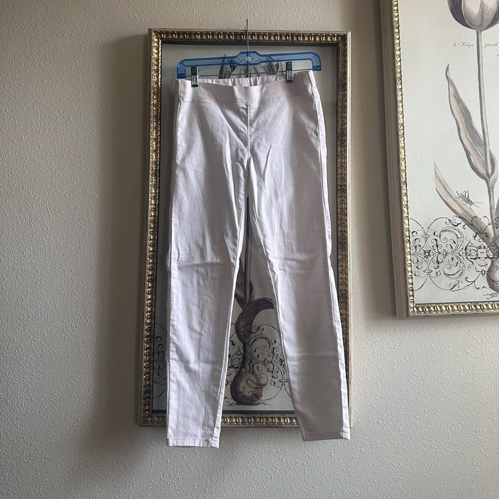 White Elastic Waist Jeans